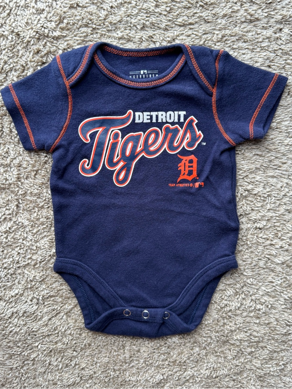 Detroit Tigers MLB Baby Bodysuit Navy Short Sleeve 0-3 Months Team Athletics